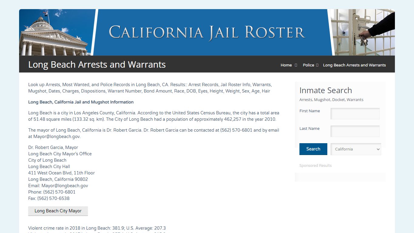 Long Beach Arrests and Warrants | Jail Roster Search